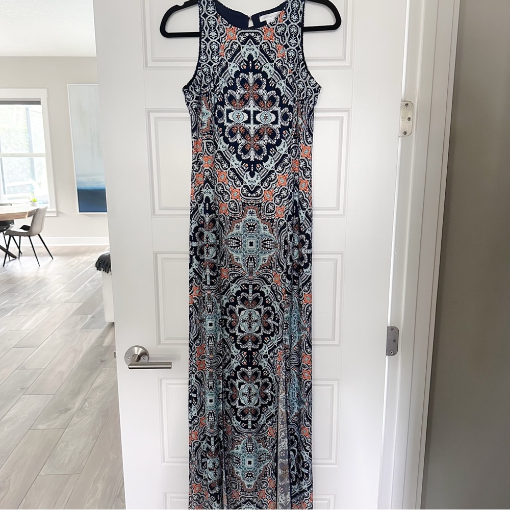 London Times Front Slits Maxi Dress